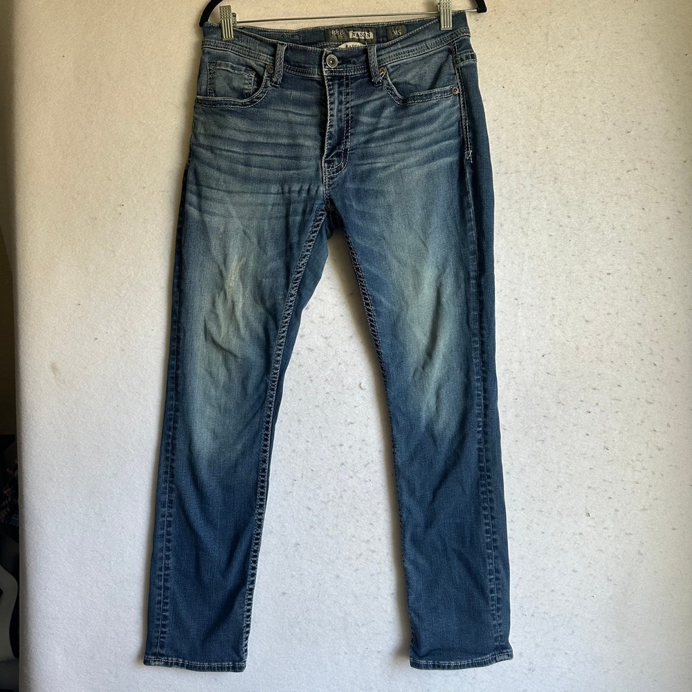 BKE Mason Tapered Mens Blue Jeans Medium Wash Stretch Denim 31S 30x29
